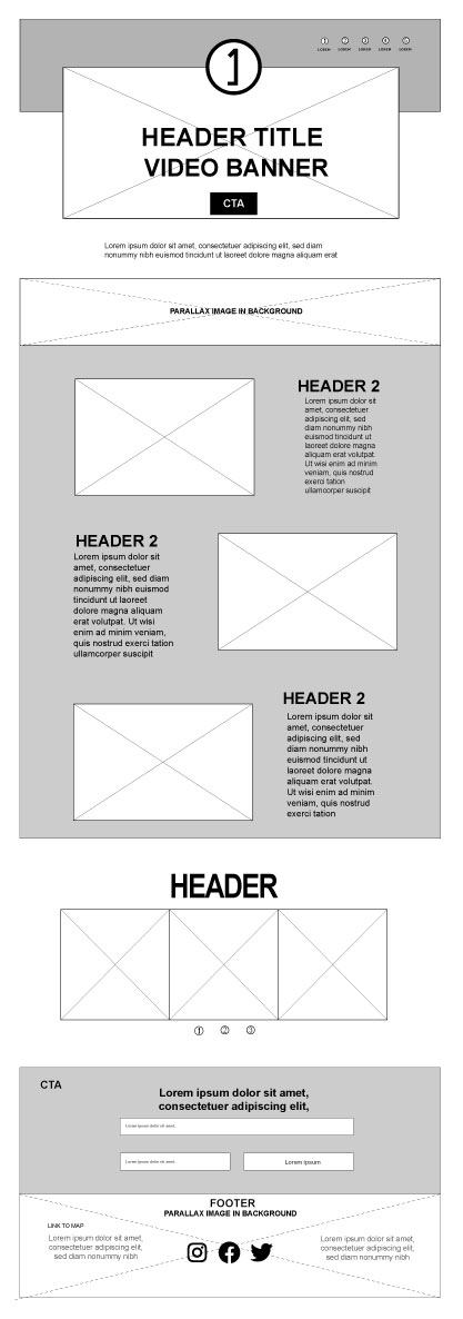 Wireframes of Annee microsite